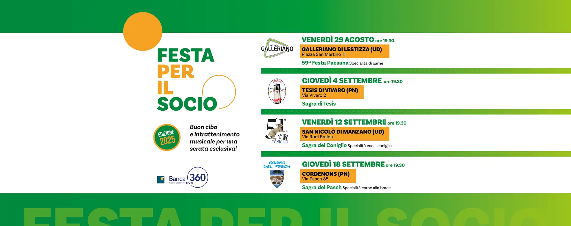 Tornano le Feste per il Socio! 