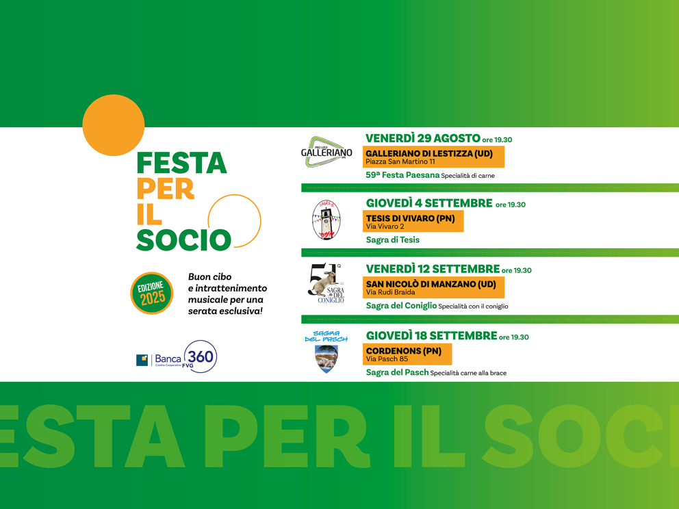 Tornano le Feste per il Socio! 